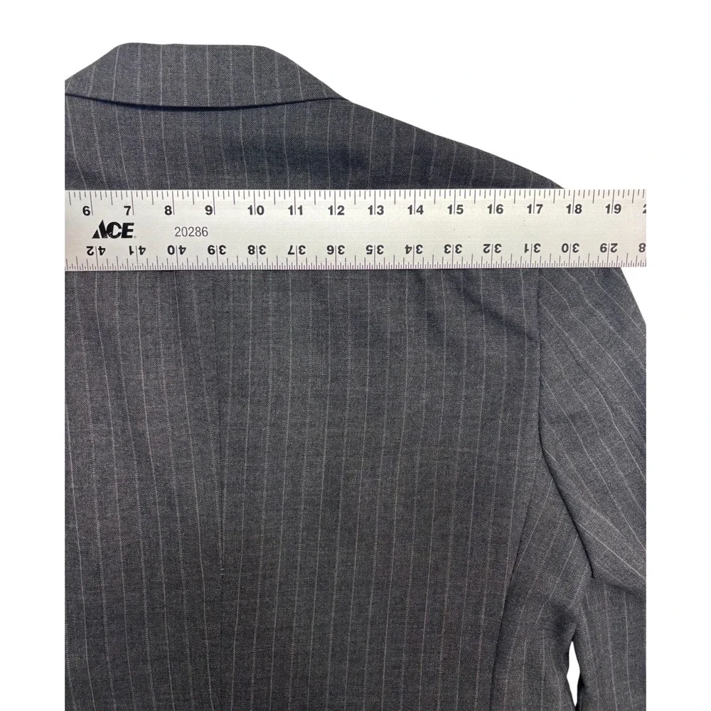 vtg 70s Gray Pinstripe 40S 36x30 USA Made 2pc Pant Suit Wool Retro Classic
